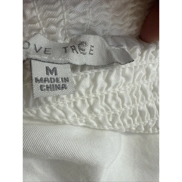 NEW Love Tree White puff sleeve crop top Size M - Picture 7 of 9